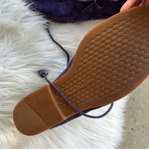 Hush Puppies Cool Purple Suede Lace Up Ankle Loafers - Picture 3 of 7